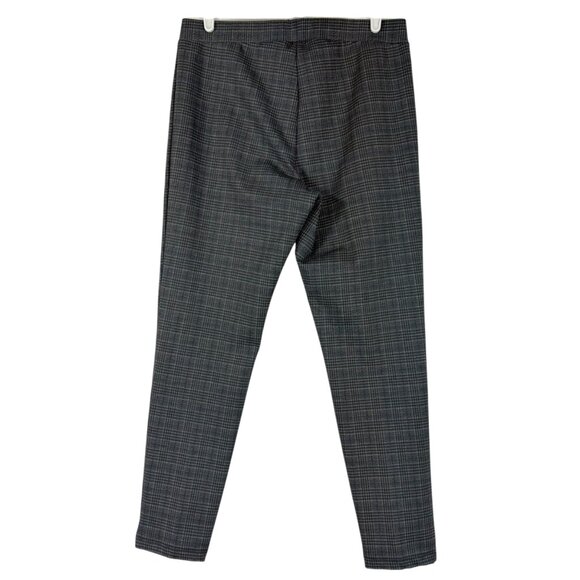 Ellen Tracy Women's Pull-on Stretch Mid Rise Skinny Plaid Black Pants Size L - Picture 2 of 10